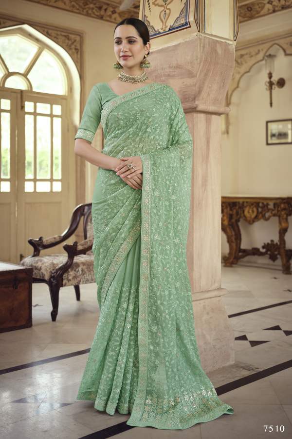 Arya Swarna 2 Party Wear Georgette Wedding Wear Heavy Latest Designer Saree Collection